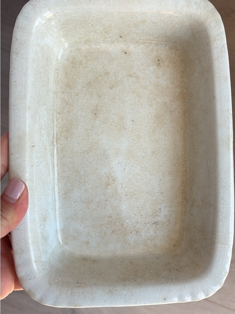 Old Stained Ironstone Powell & Bishop Dish